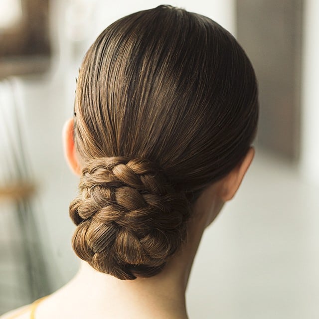 Sleek Low Braided Bun