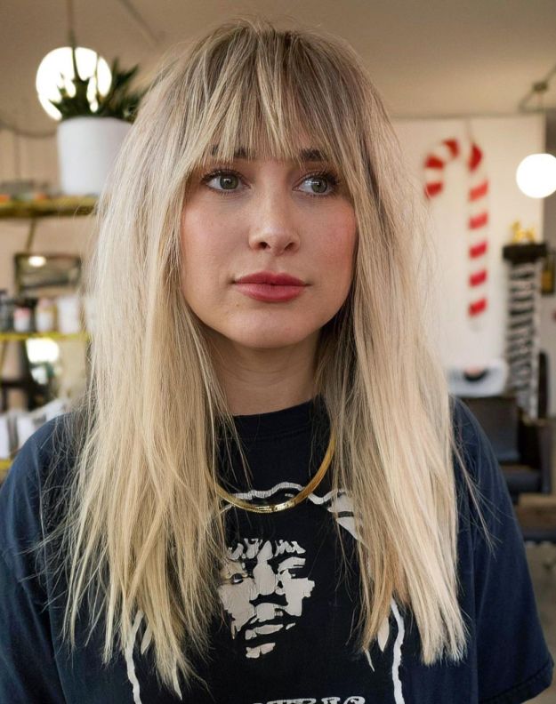 Straight Wispy Shag with Choppy Bangs