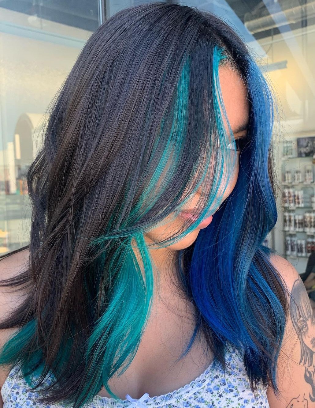 Teal and Blue Peekaboo Highlights