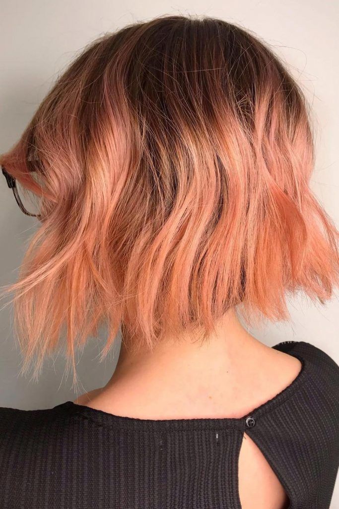 Tender Pastel Peach Short Hair Color