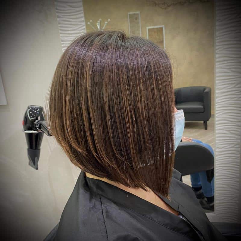 Trendy Chocolate A-Line Bob Hairstyle 1