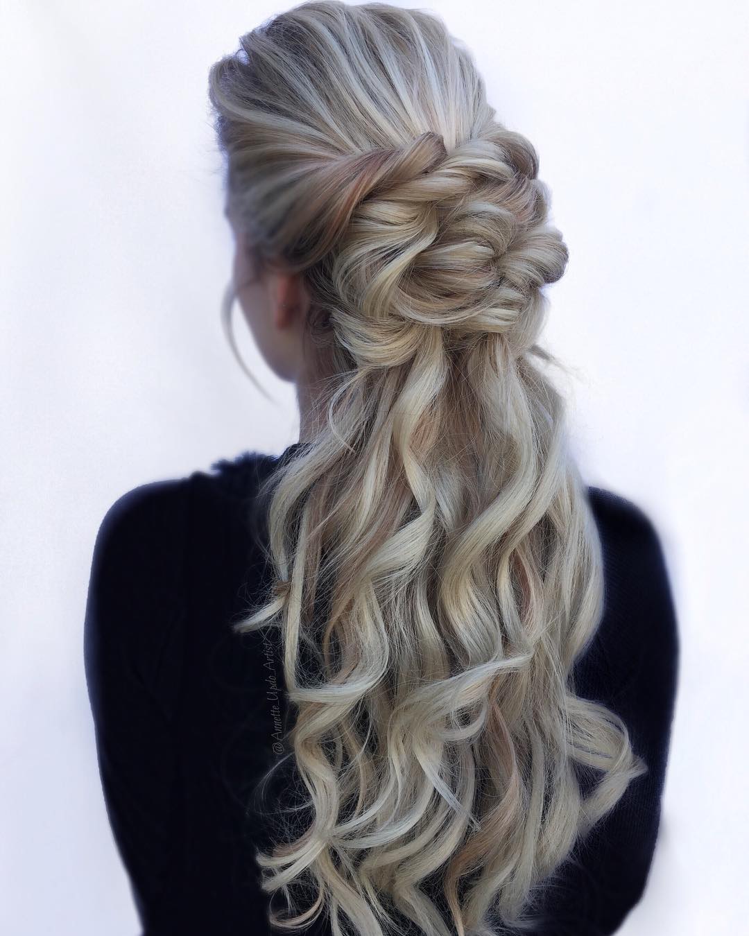 Twisted Half-Up Half-Down Hairstyle For Long Hair
