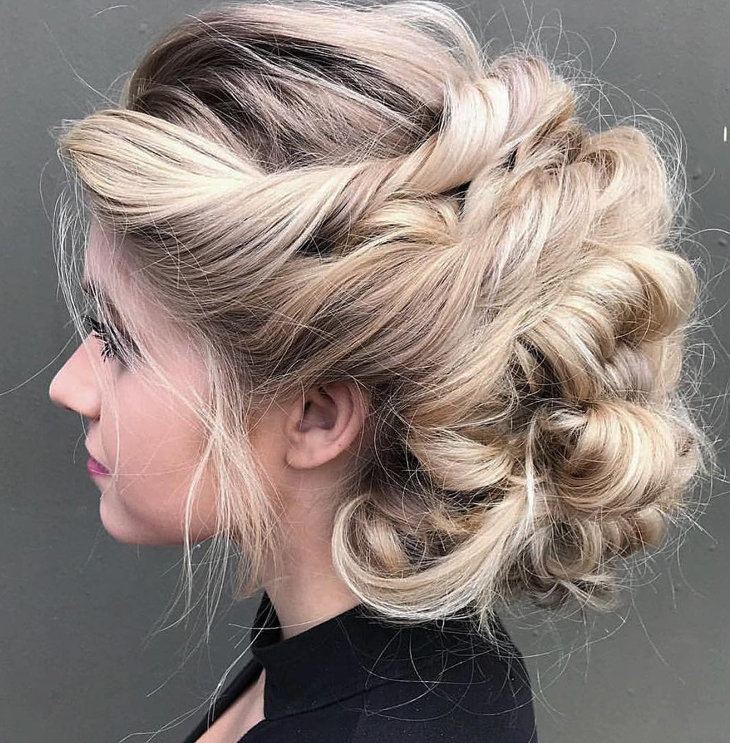 Twisted Messy Updo For Thick Hair