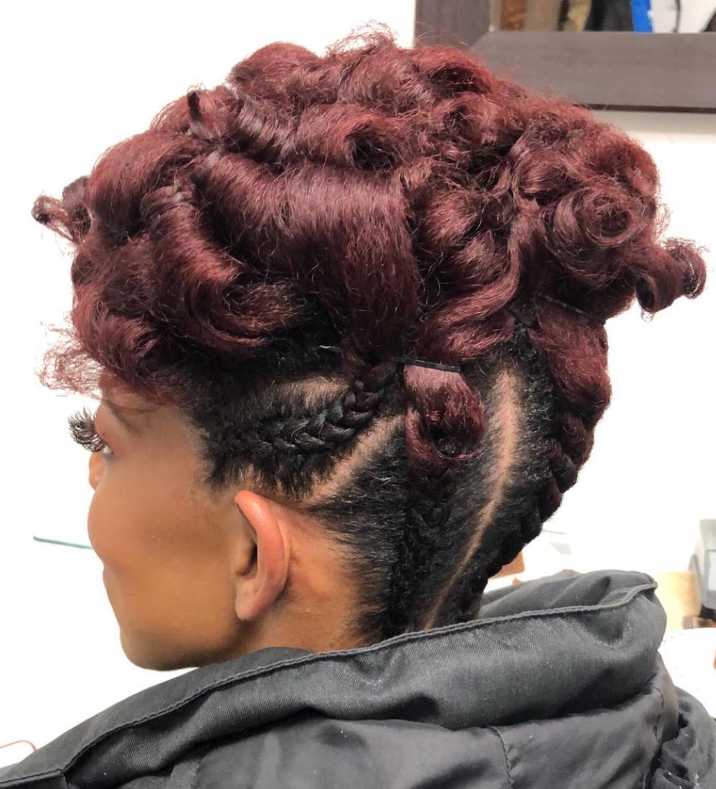 Updo With Cornrows For Natural Hair