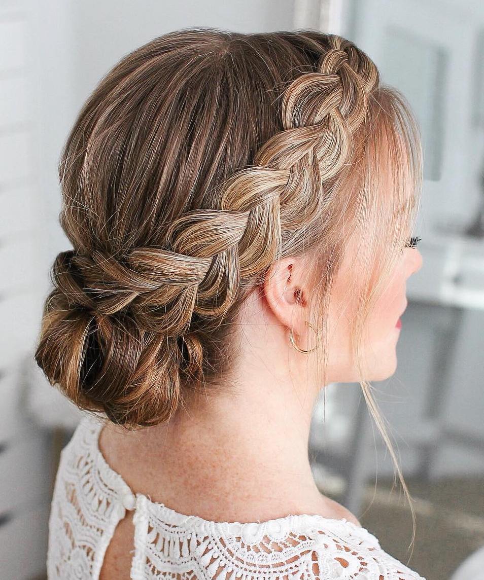 Updo With Dutch Braids For Straight Hair
