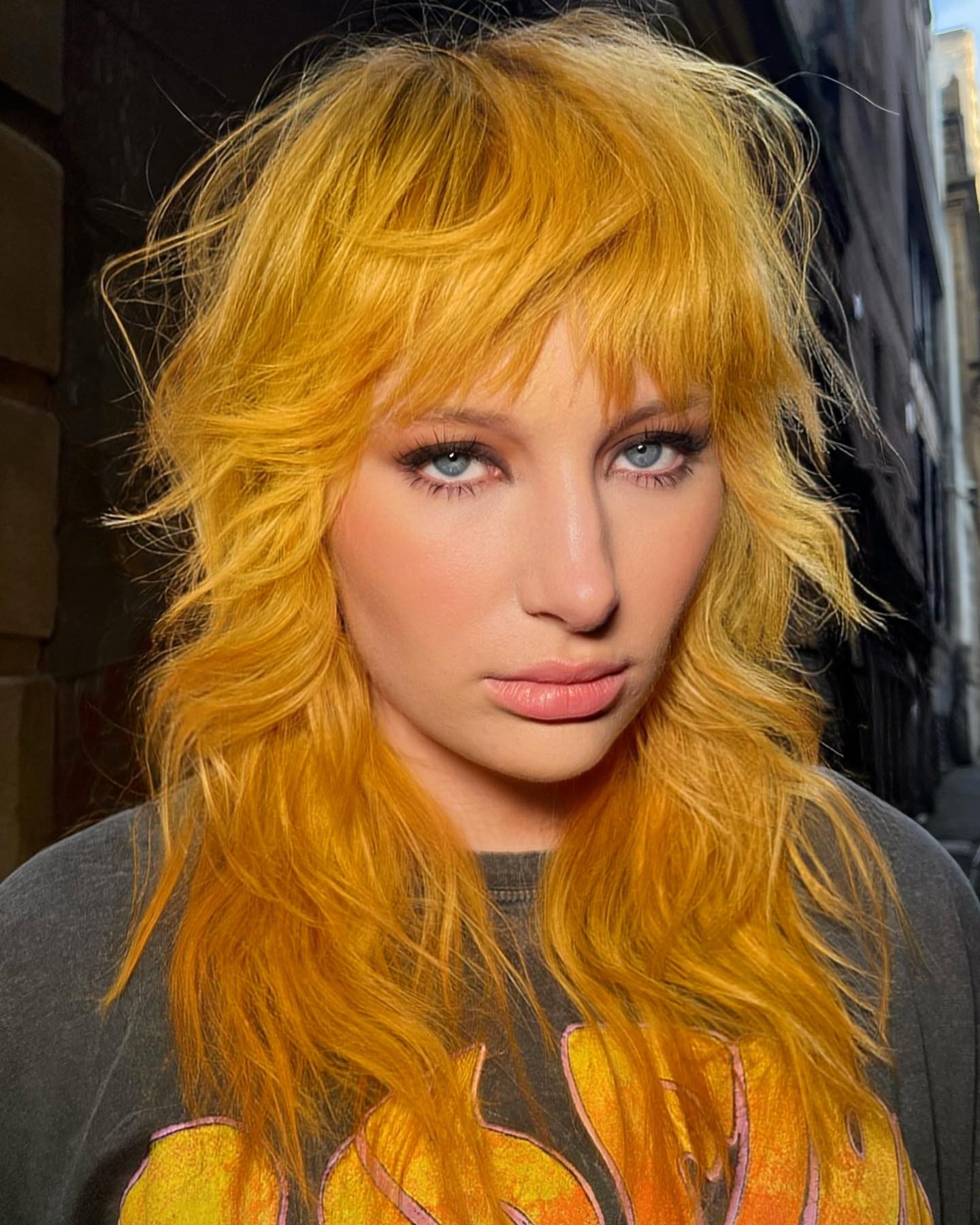 Vibrant Yellow Long Wolf Cut