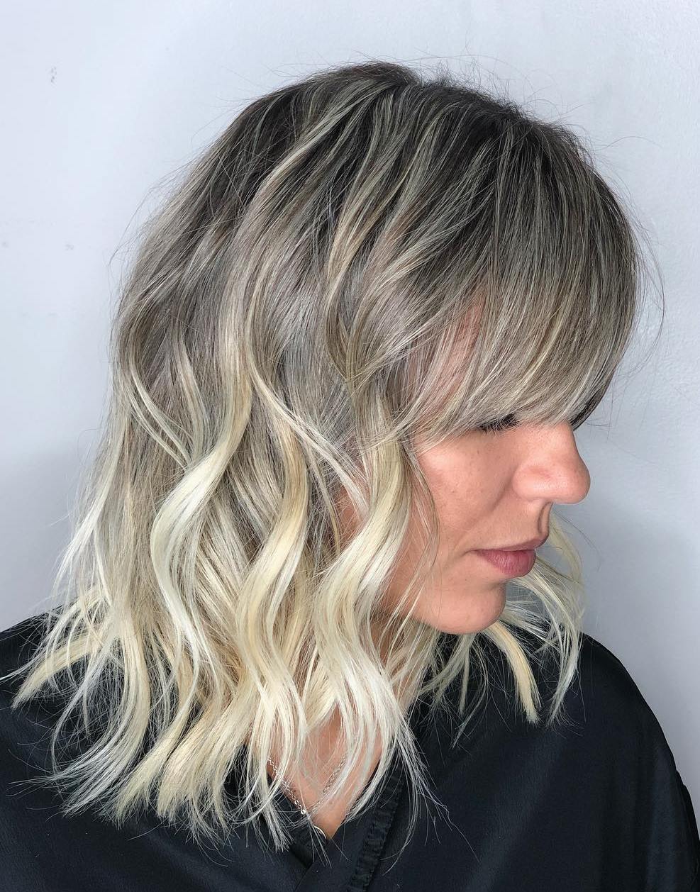 Wavy Bob With Bangs For Fine Thin Hair