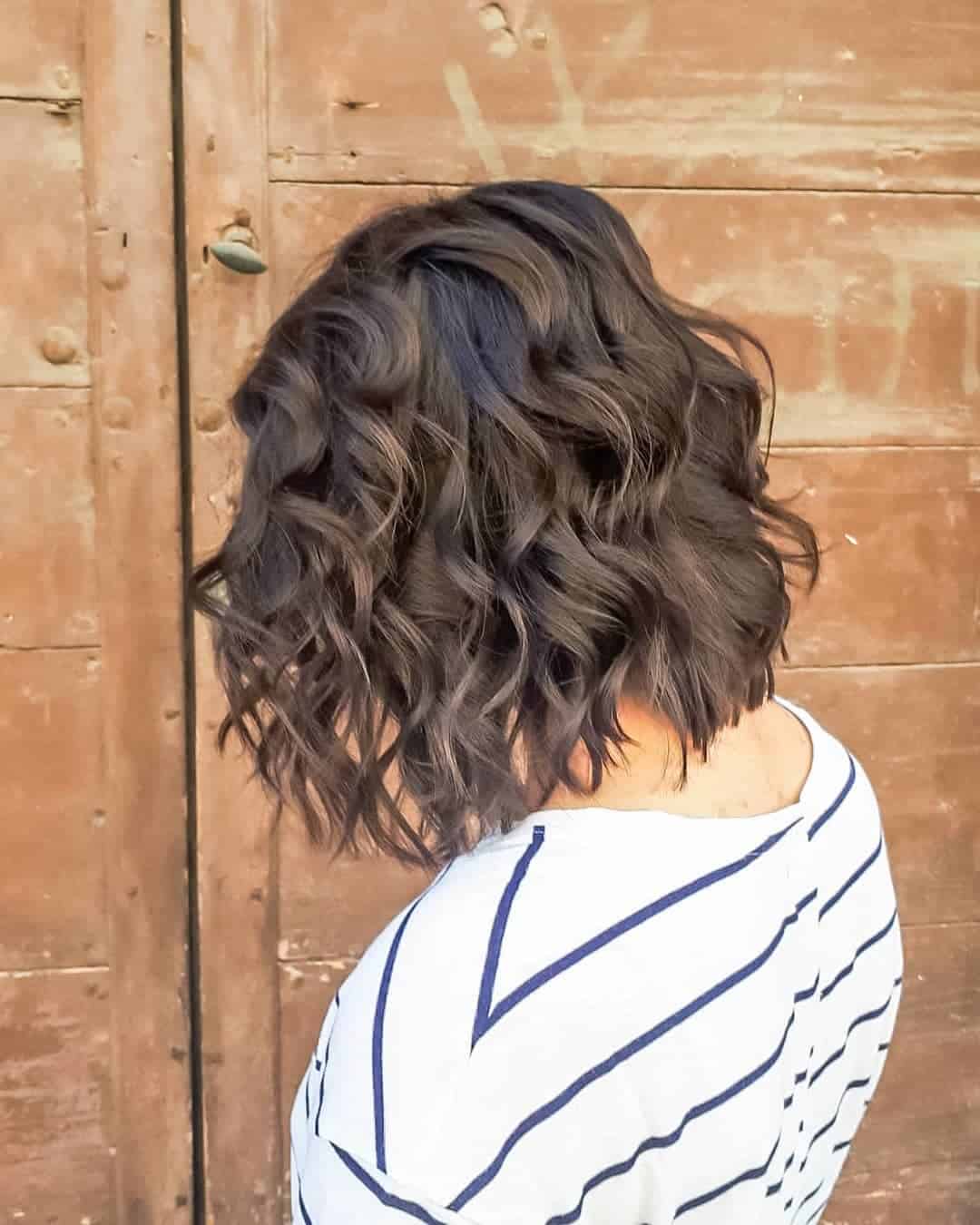 Wavy Brown Hair Color Bob