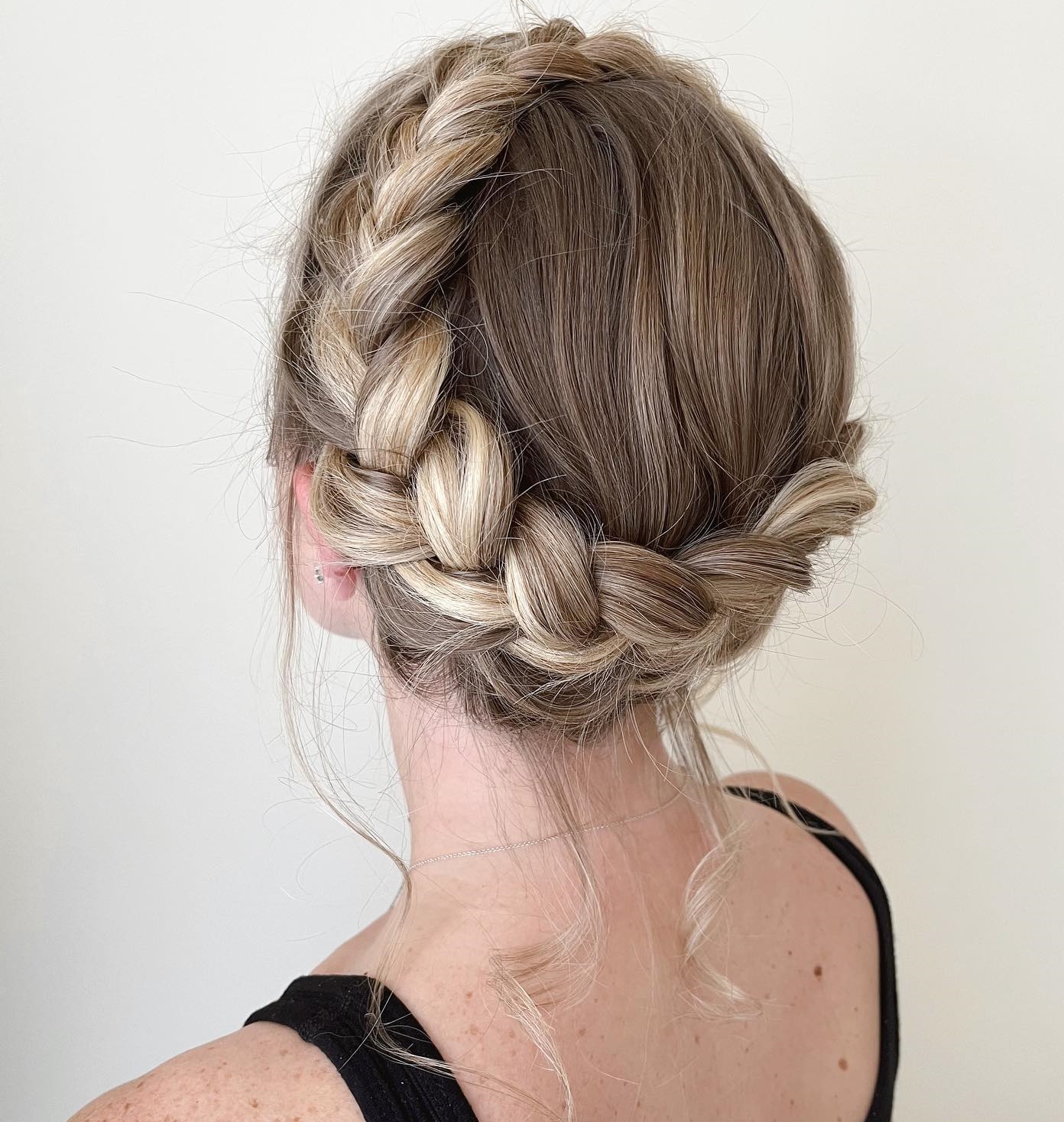 Wedding Milkmaid Braid on Silver Blonde Hair