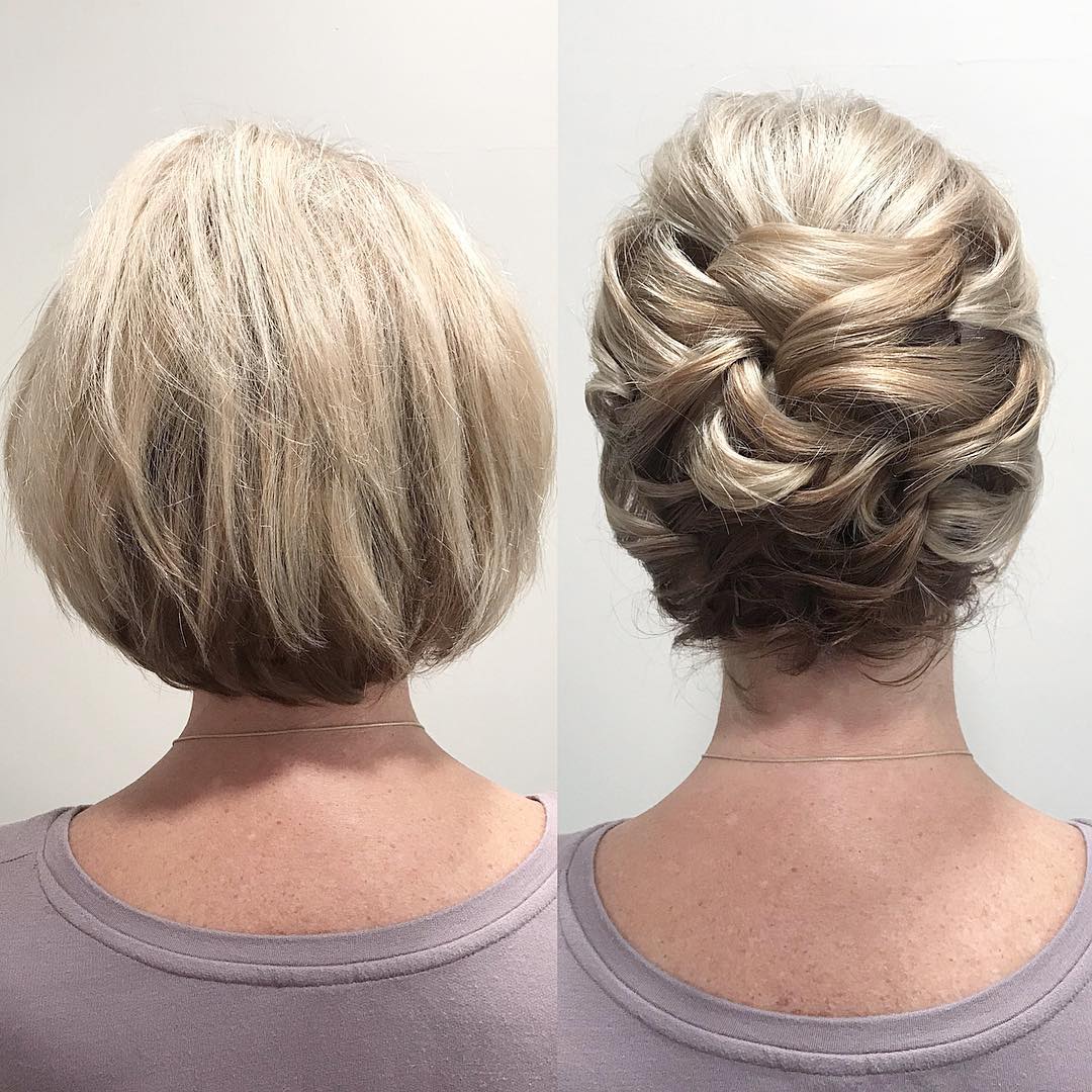 Woven Updo For A Short Bob