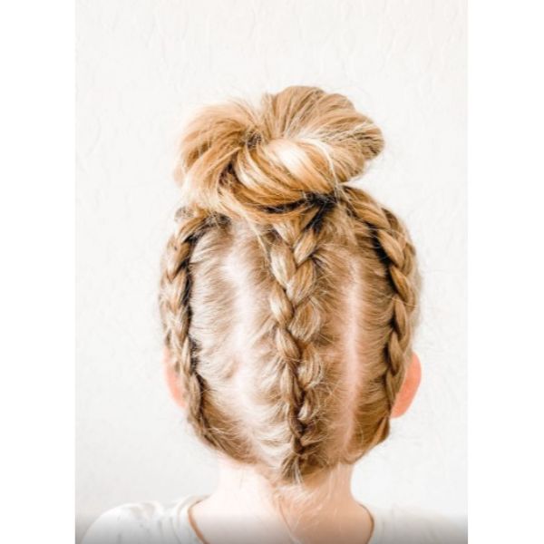  3 Dutch Braid Messy Bun