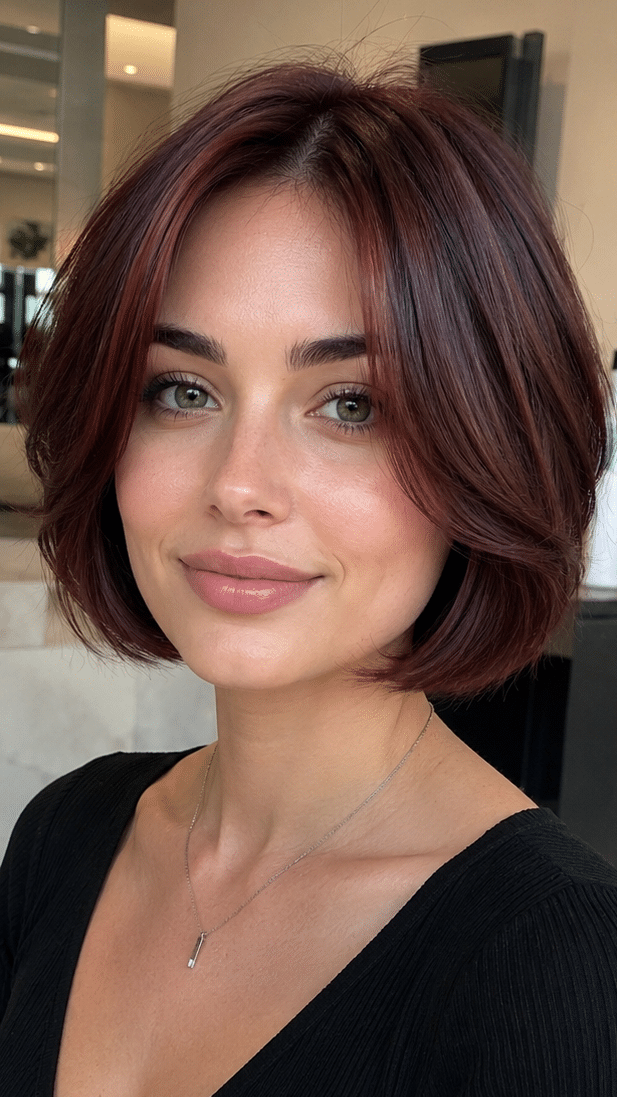 Black Cherry Velvet Bob Hair