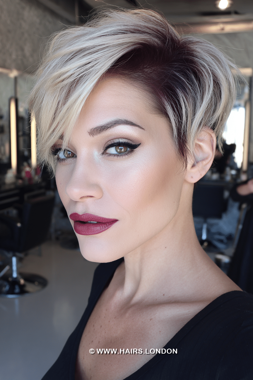 Smoky Blonde with Plum Undertones Hair