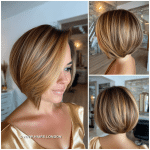 Honey Caramel Highlighted Bob Hair