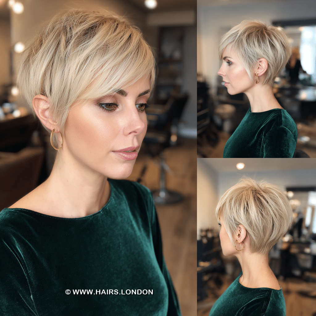 Soft Champagne Blonde Pixie Hair