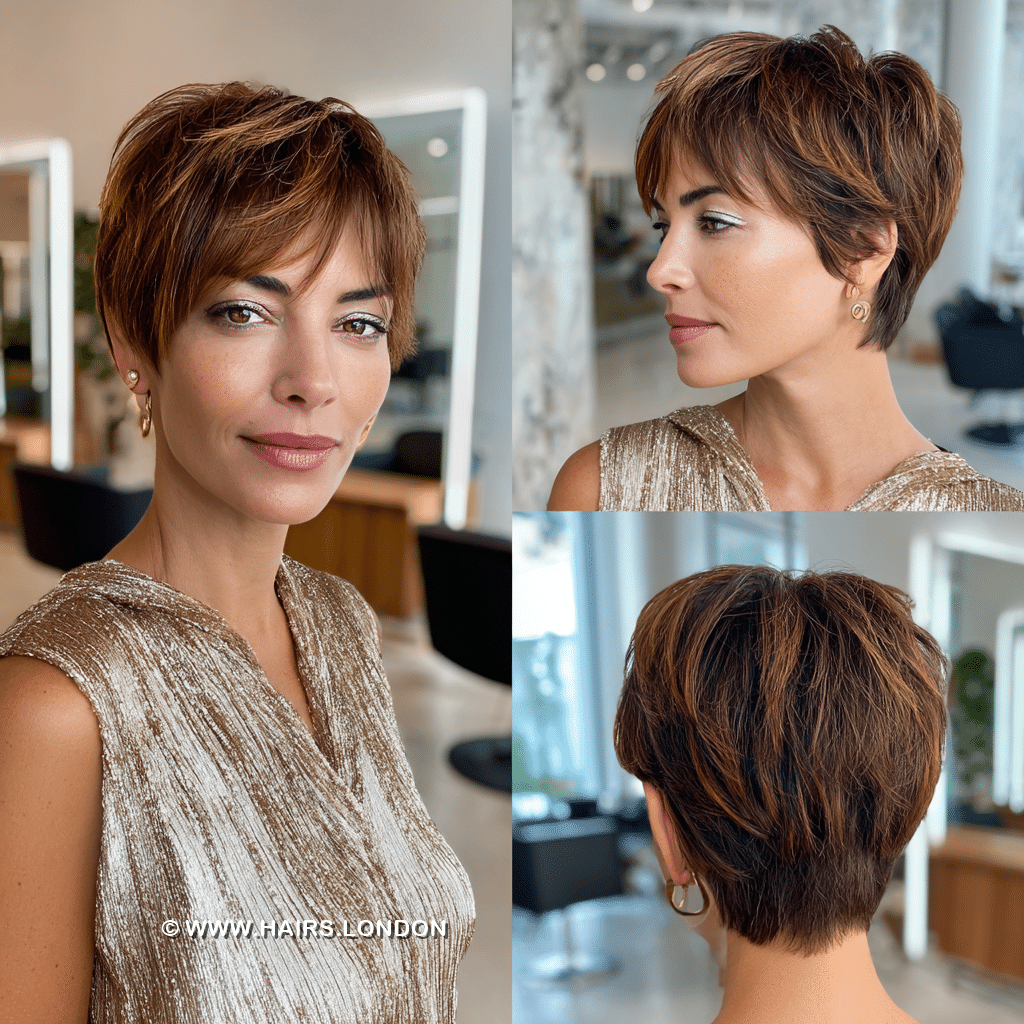 Rich Cinnamon Brown Pixie Hair