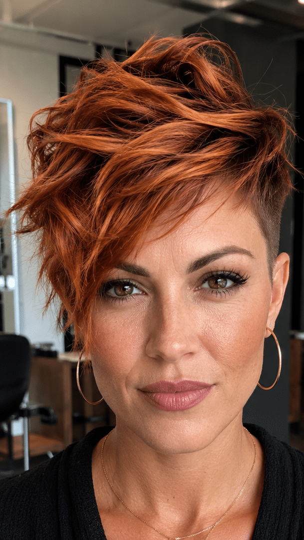 Burnished Copper Flame Hair