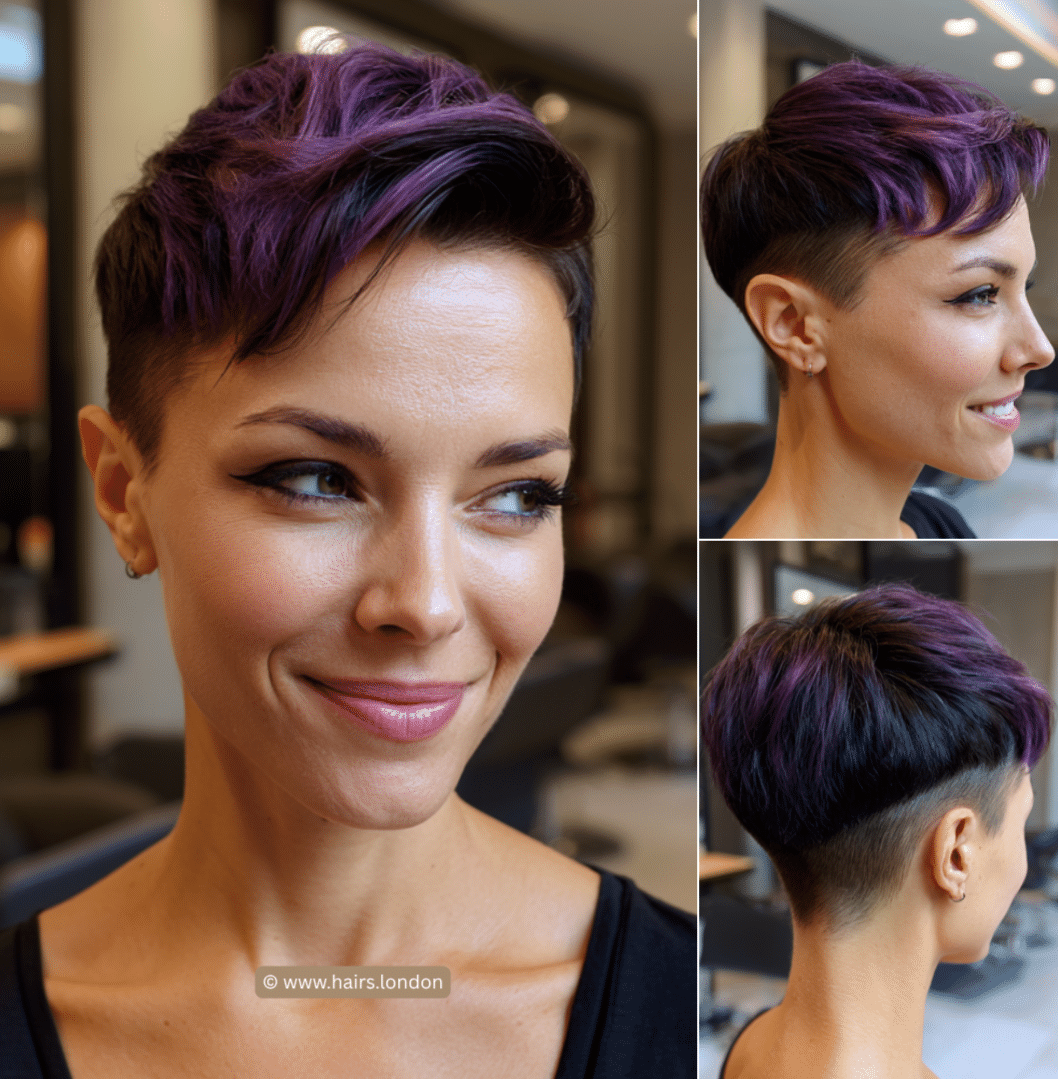 Electric Violet Undercut Pixie Hair