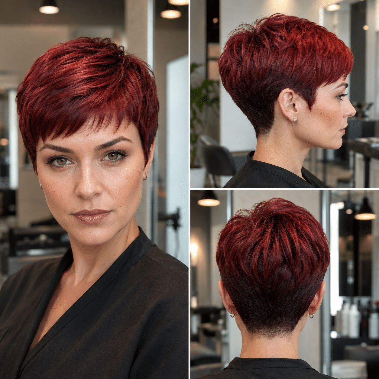 Crimson Velvet Pixie Hair