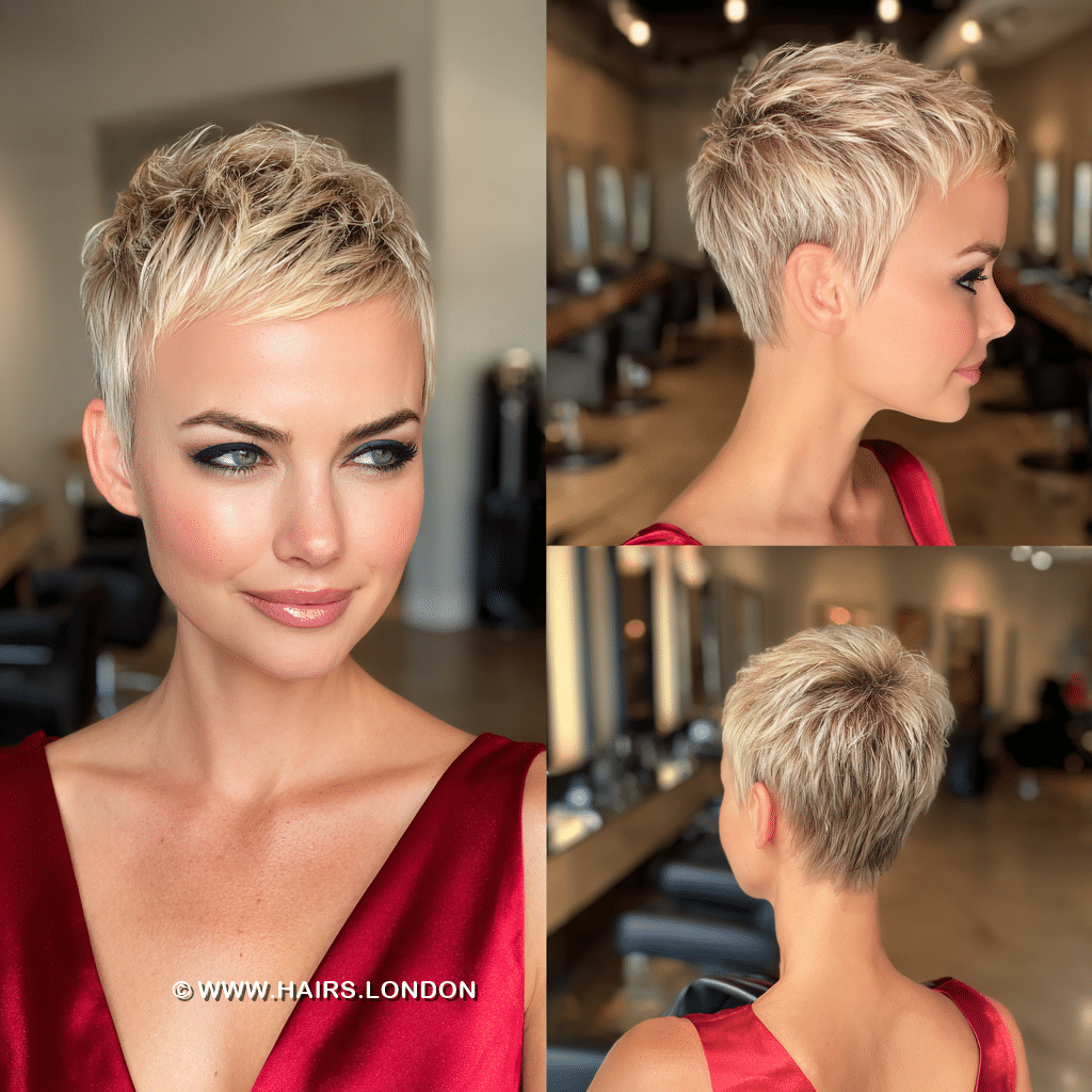 Sandy Beige Blonde Pixie Hair