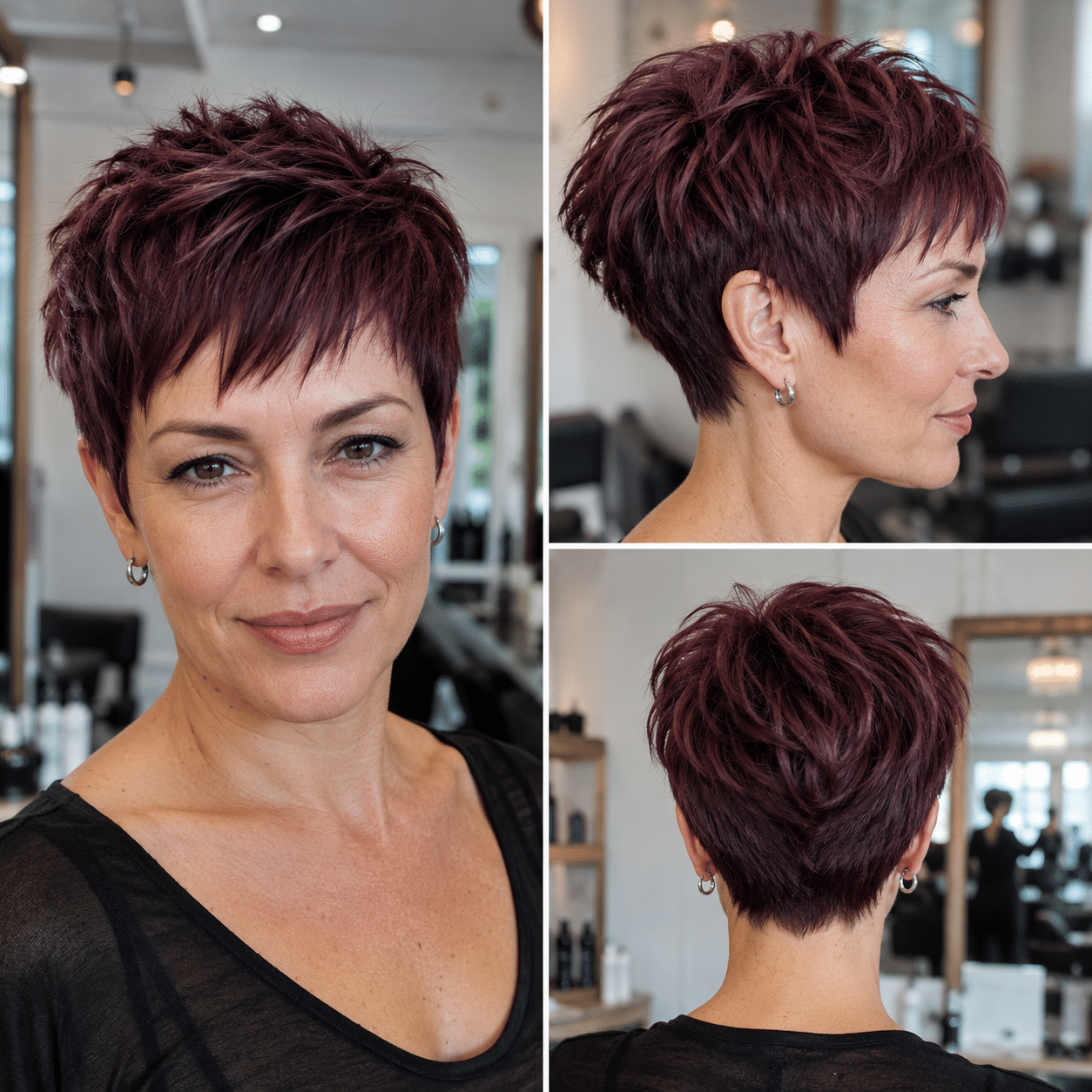 Mulled Berry Textured Pixie Hair