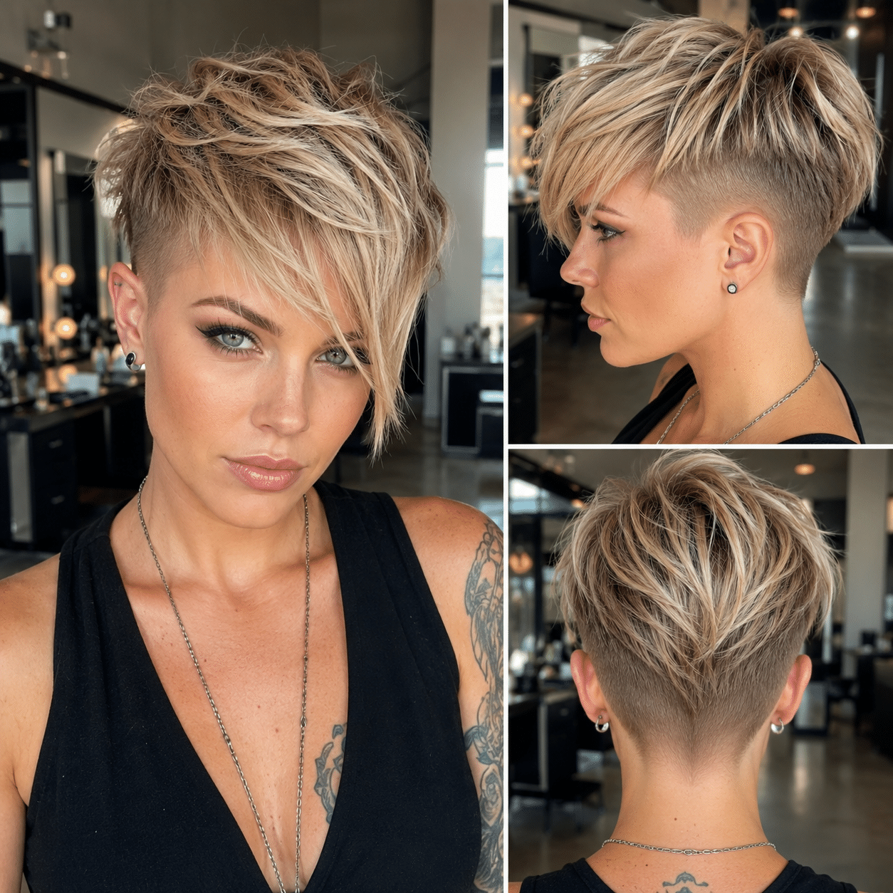 Sandy Beige Blonde Pixie Hair