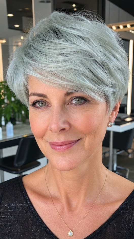 Frosted Sage Silver Hair