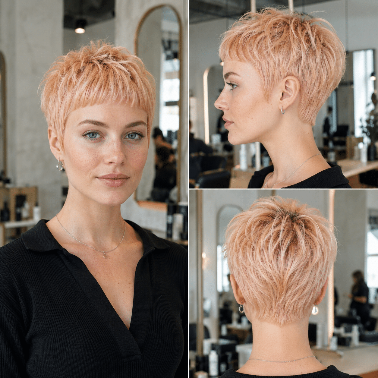 Peach Vanilla Pixie Hair