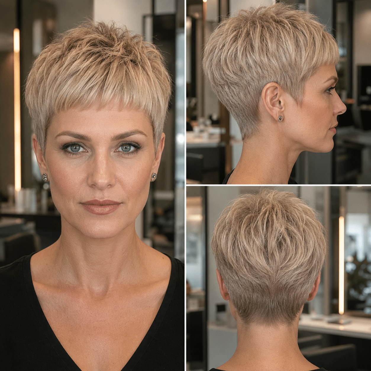 Champagne Beige Pixie Hair