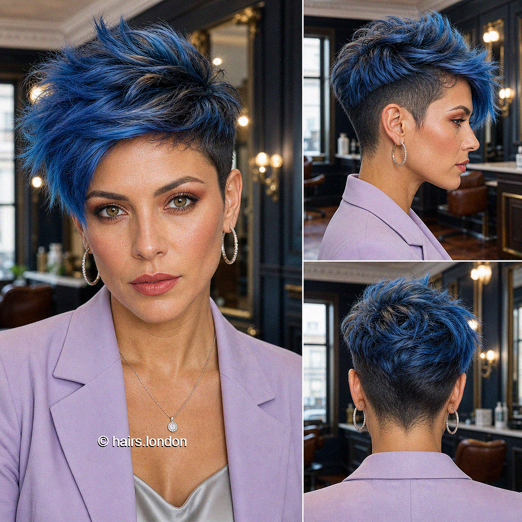 52 Long Pixie Cuts for Thin Hair to Boost Volume Electric Sapphire Blue Hair