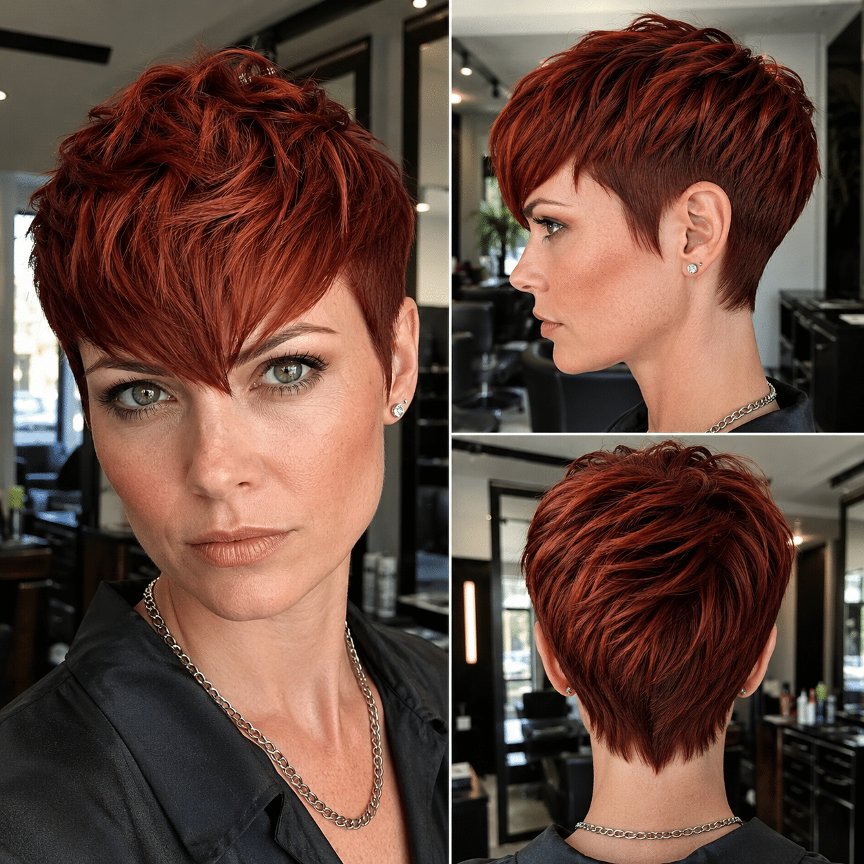 Fiery Copper Pixie Hair