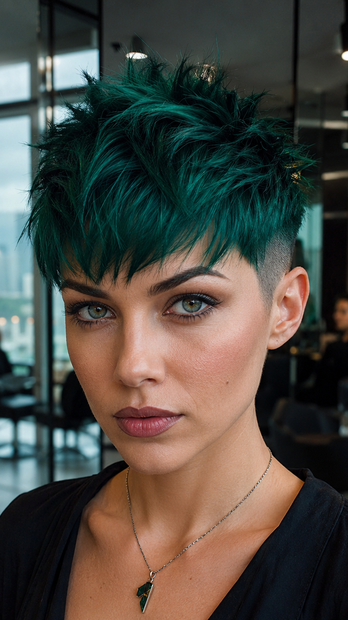 Emerald Midnight Pixie Hair