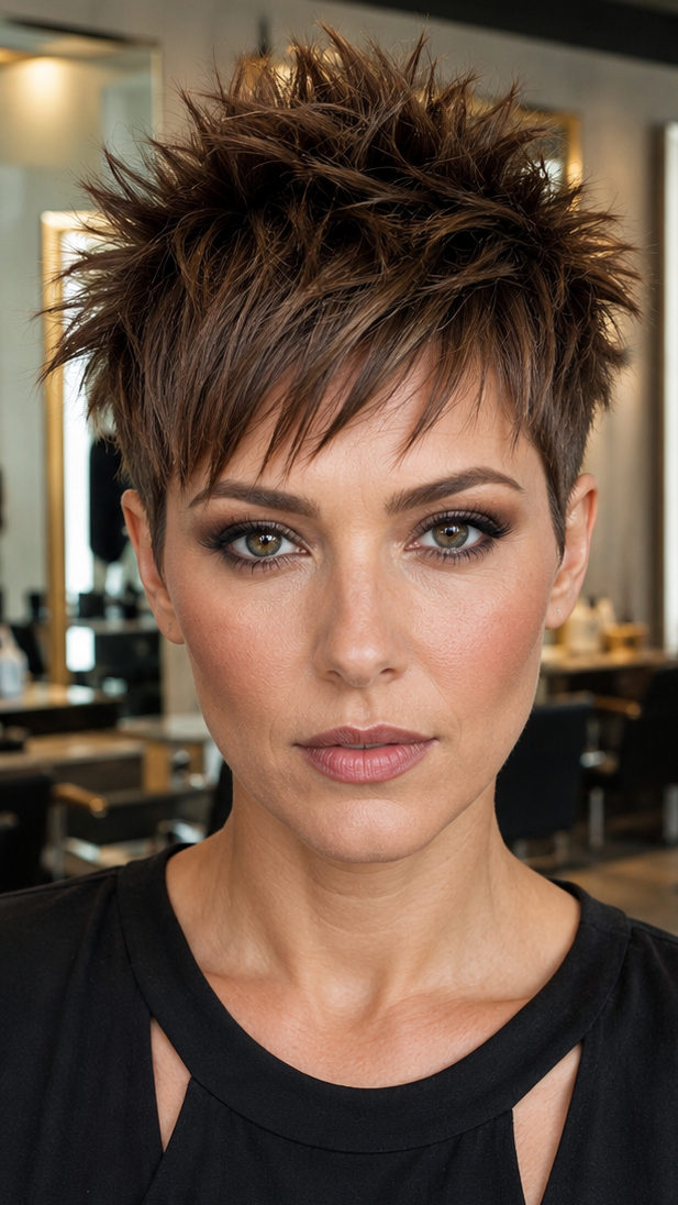 54 Asymmetrical Pixie Cut Ideas That Make a Statement Mocha Espresso Texture Hair