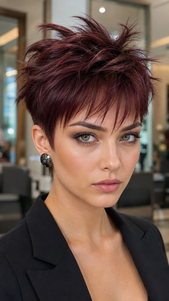 53 Edgy Pixie Cuts for Women of All Ages and Hair Types Black Cherry Merlot Hair