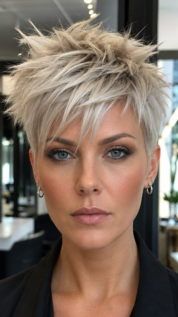 59 Textured Pixie Cut Ideas for a Modern, Messy Look Icy Platinum Texture Pixie Hair