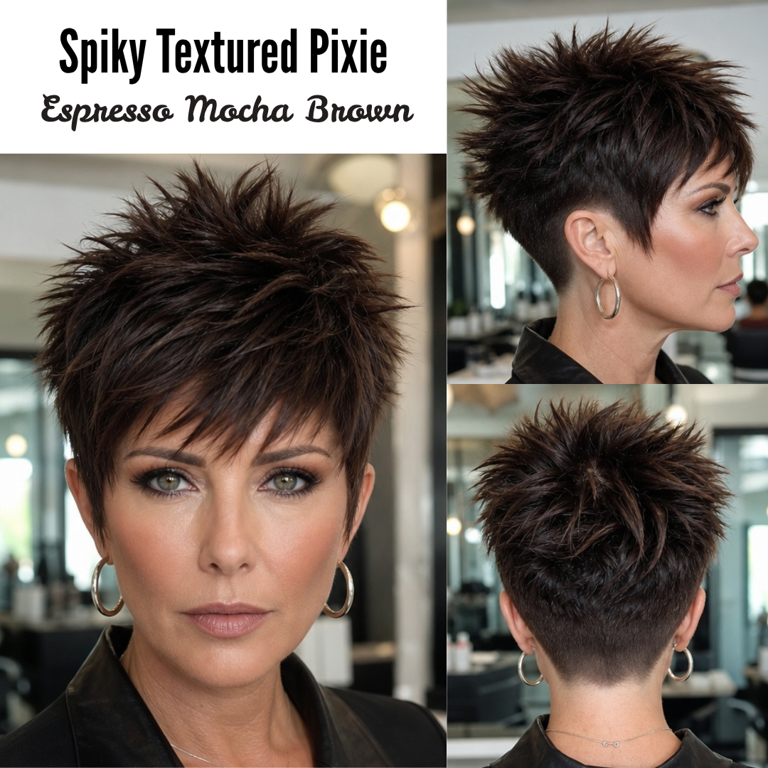 53 Edgy Pixie Cuts for Women of All Ages and Hair Types Espresso Mocha Brown Hair