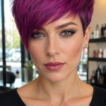 Vibrant Orchid Magenta Pixie Hair