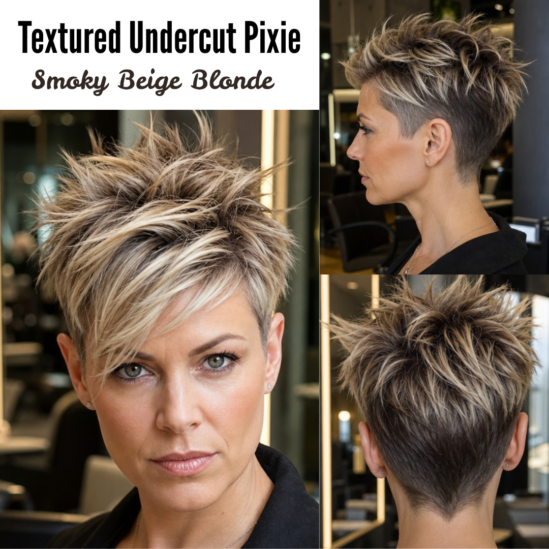 59 Textured Pixie Cut Ideas for a Modern, Messy Look Smoky Beige Blonde Hair