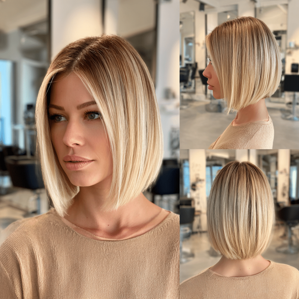 Soft Vanilla Blonde Blunt Bob Hair