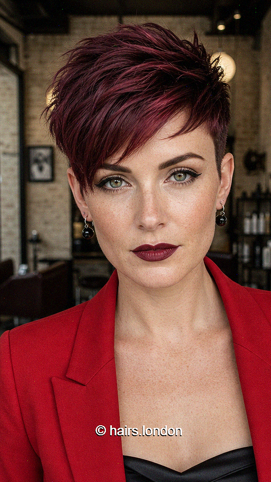 59 Asymmetrical Pixie Cut Ideas That Make a Statement Black Cherry Merlot Hair