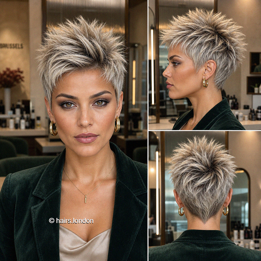 59 Textured Pixie Cut Ideas for a Modern, Messy Look Frosted Pearl Silver Hair