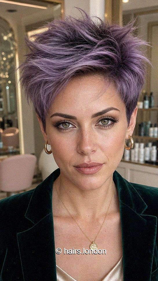 59 Textured Pixie Cut Ideas for a Modern, Messy Look Smoky Lavender Amethyst Hair