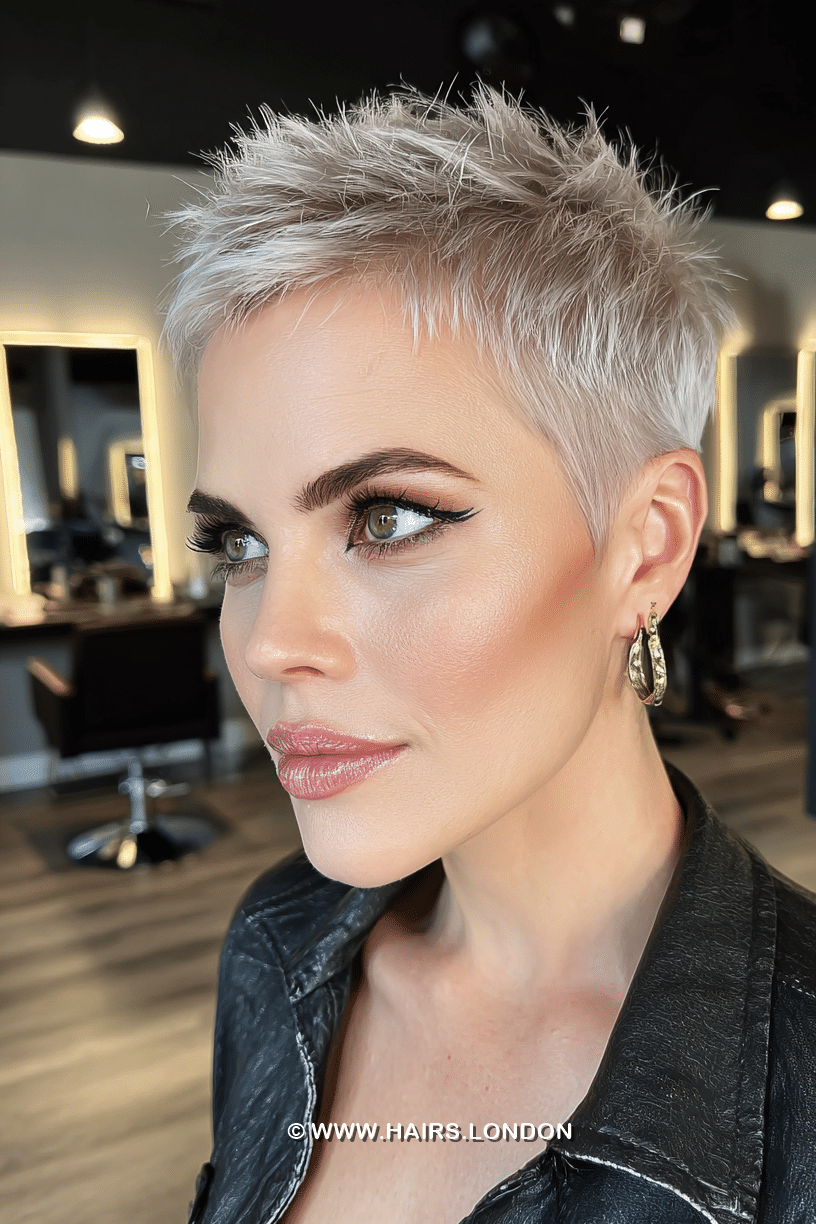 Icy Silver Platinum Pixie Hair