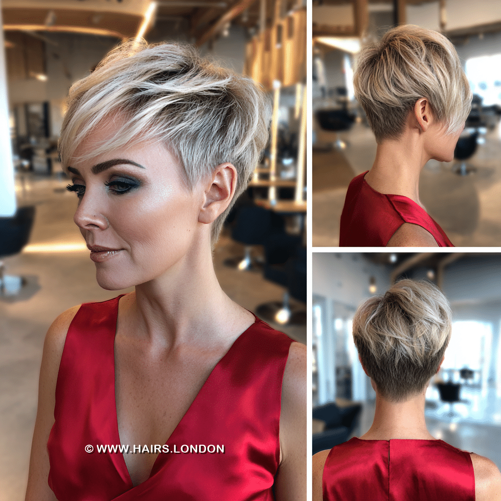 Icy Platinum Blonde Pixie Hair