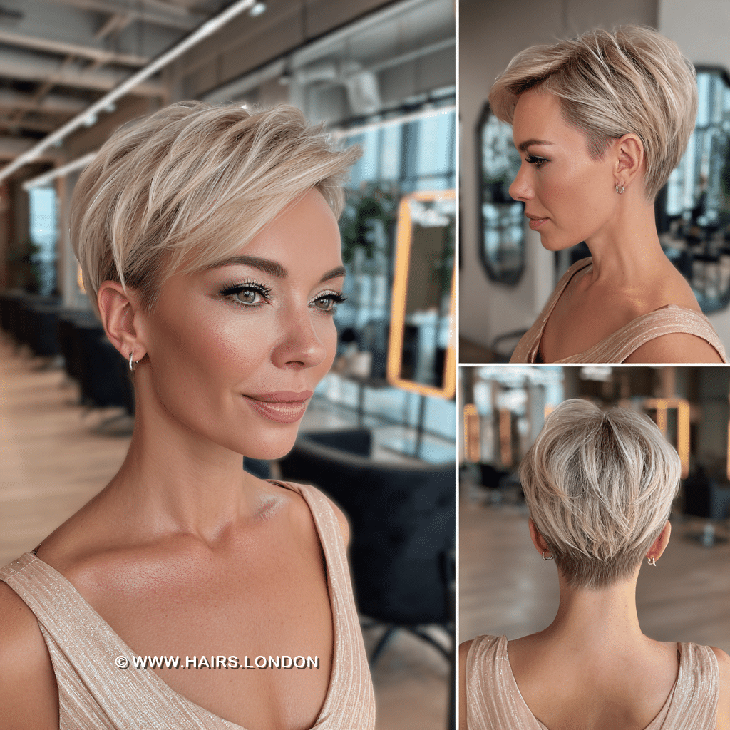 Soft Champagne Blonde Pixie Hair