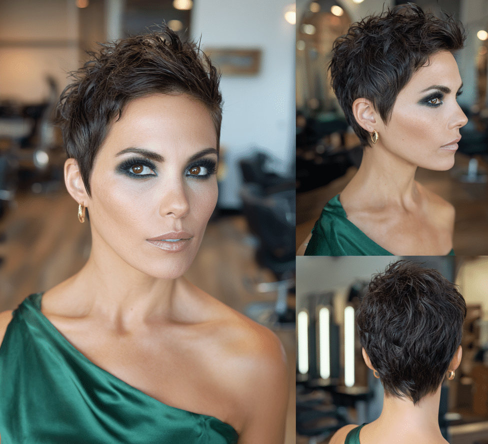 Deep Espresso Brunette Pixie Hair