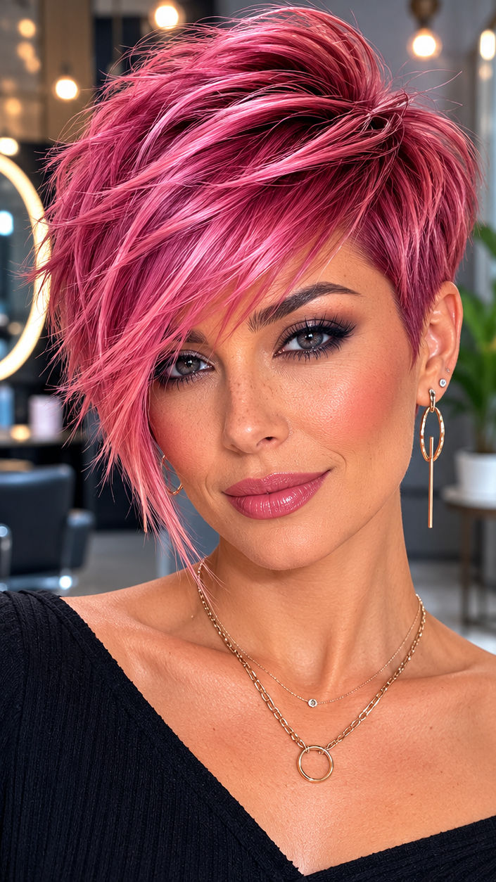 77 Gorgeous Long Pixie Cut Styles Rosé Fuchsia Radiance Hair