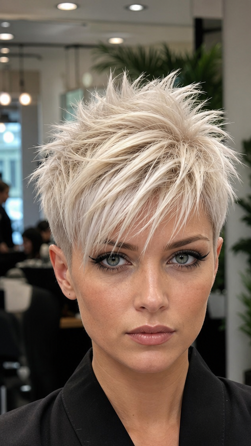 77 Gorgeous Long Pixie Cut Styles Frosted Platinum Pixie Hair