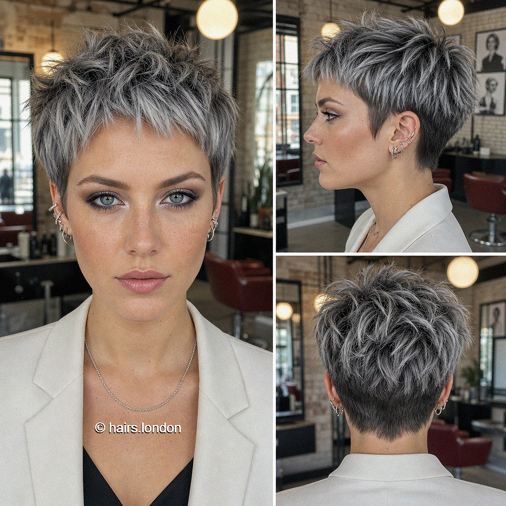 84 Best Short Pixie Cuts and Hairstyles in 2026 Smoky Graphite Silver Hair