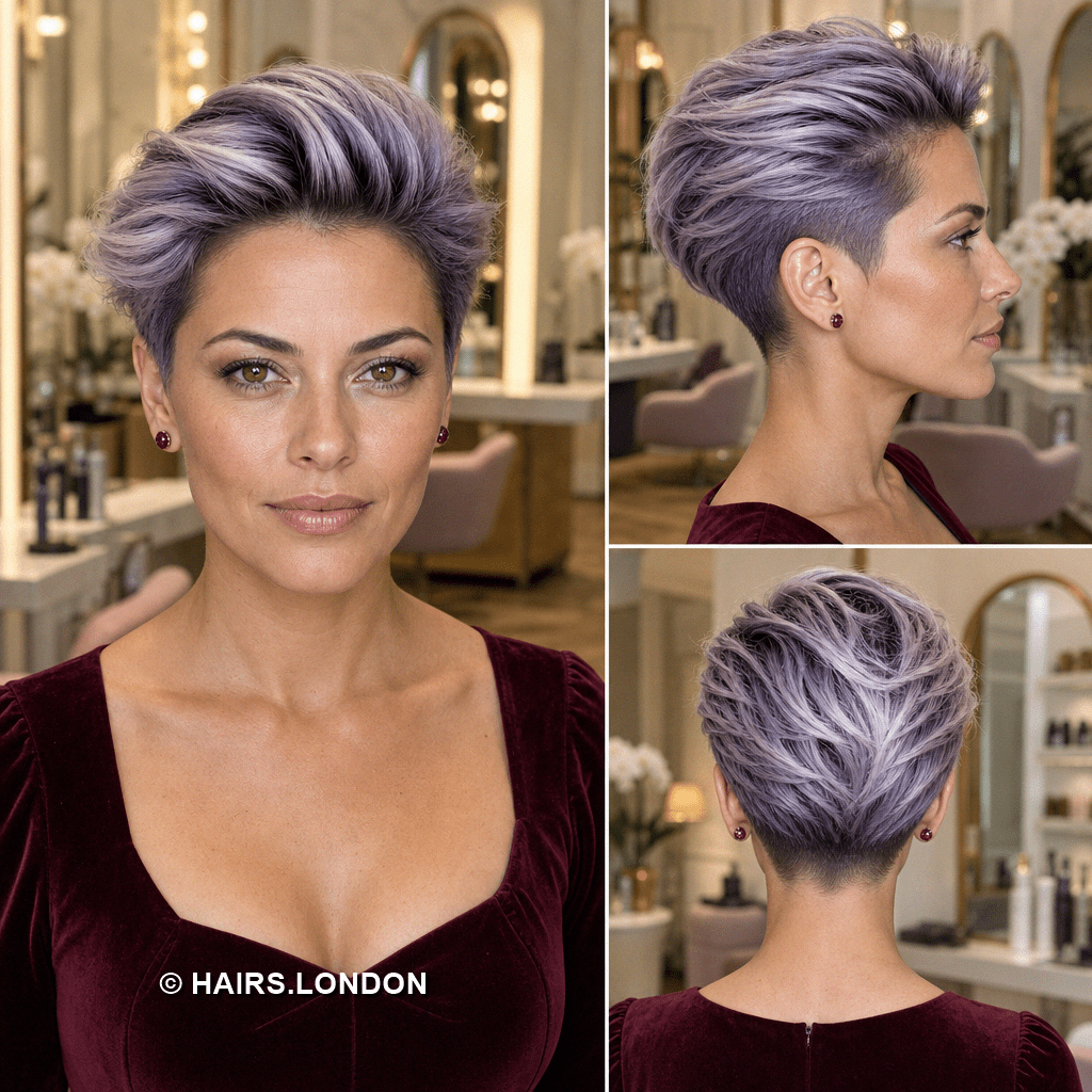 Smoky Lavender Silver Hair